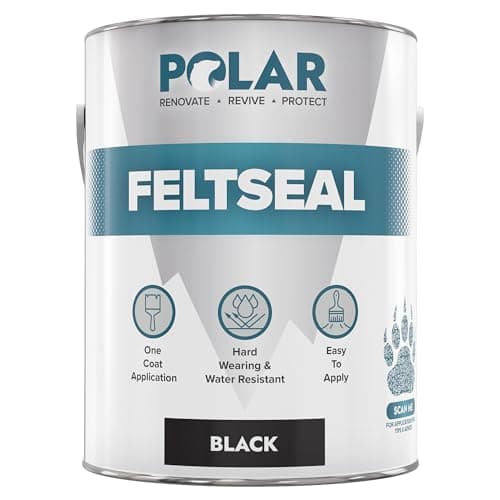 Image of Polar Felt Seal - 2.5L, Black - Waterproof Felt Sealant for Shed Roofs & Garage Roofs - One-Coat Repair - Prevent and Stop Leaks & Cracks - No Primer Needed