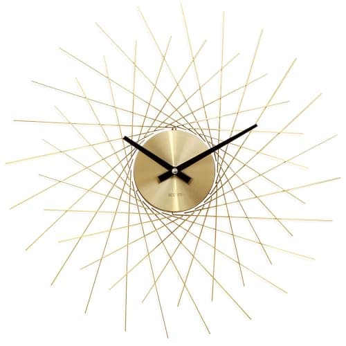 Image of Acctim 'Lohne' Design Spoke Style Metal Wall Clock In Brass Finish 49cm