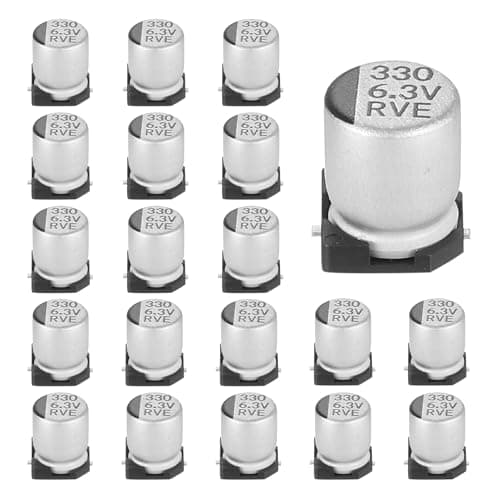 Image of sourcing map 330uF 6.3V Aluminum Electrolytic Capacitors, Low Impedance Surface Mount Device Electrolytic Capacitor for TV Computer Circuit Board DIY Electronic Projects, 6.3x7.7mm, 20pcs