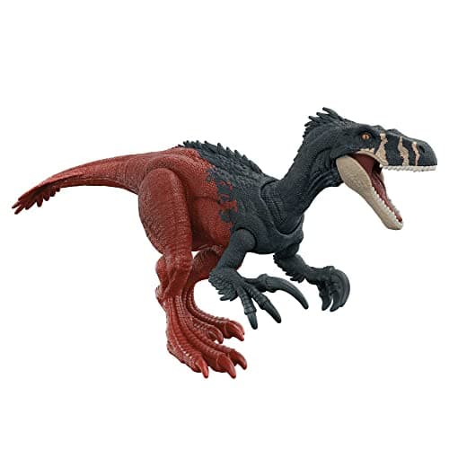Image of Jurassic World Dominion Roar Strikers Megaraptor Dinosaur Action Figure with Attack Motion and Sound, Toy Gift with Physical and Digital Play​