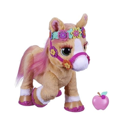 Image of FurReal friends Cinnamon, My Stylin’ Pony Toy, Electronic Pet, 80+ Sounds and Reactions; 26 Accessories; Ages 4 and Up, Multicolor, 35 cm