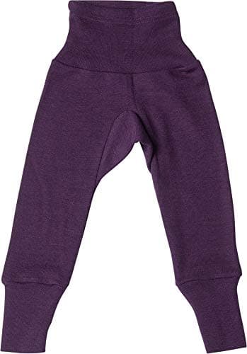 Image of Cosilana Baby Pants, longleg with Elastic Waistband, 70% Wool 30% Silk (Stripes Orange, 3-4 Years (98/104))