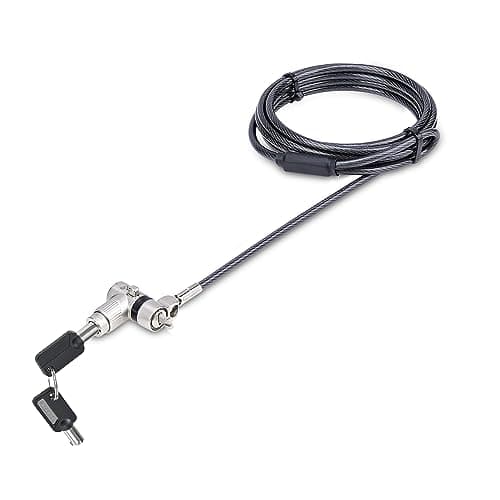 Image of StarTech.com Universal Laptop Lock 6.6ft (2m), Security Cable For Notebooks Compatible With Noble Wedge/Nano/K-Slot, Keyed Locking Cable, Cut-Resistant Carbon Steel Cable (UNIVK-LAPTOP-LOCK)