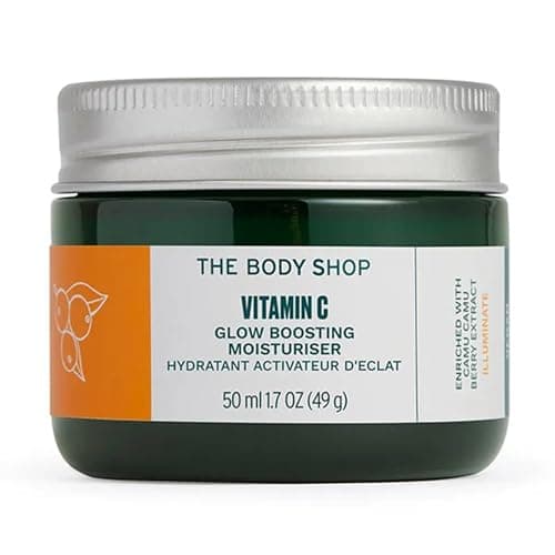 Image of The Body Shop Vitamin C Glow Boosting Moisturiser (1x 50ml), Hydrating Face Moisturiser for Women, Water-Based Moisturizer with Vitamin C & Hyaluronic Acid, Face Cream for Radiant-Looking Skin