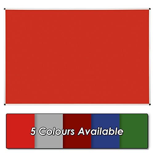 Image of Wonderwall Large Felt Display Noticeboard 180 x 120cm - Aluminium Frame & Fixings, 6 Colours to Choose from, Including (Red) - for Office, School