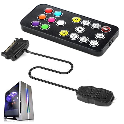 Image of kclkda 5V 3Pin ARGB Controller Built in Light Mode, SATA 15-Pin to ARGB 3-Pin Power Supply LED Male Connector Splitter Cable with LED Male Connector Splitter for Motherboards PC Fans Hub Control DIY