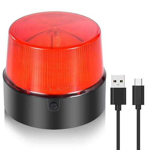 Image of LE Sircut LE228 (Mini) — Red LED USB Rechargeable Strobe Beacon | Selectable Rotation & Flash Modes | Strong Magnetic Base for Car • Truck • Emergency • Construction | Energy Class A++