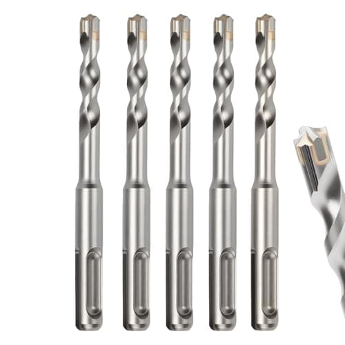 Image of MOXPIFY 7mm Masonry Drill Bit 110mm Long, Hammer SDS Drill Bit for Reinforced Concrete, Brick Walls, SDS Plus Shank (7mm x 110mm x 5)