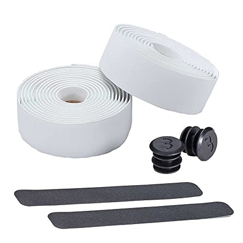 Image of BBB Cycling Bike Handlebar Tape Road Bike Foam Grip Bike Tape Includes Handlebar Plugs RaceRibbon BHT-01, White