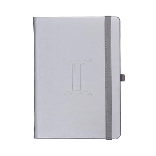 Image of Boa Notes HOROSCOPE Notebook/Notepad A5 Lined 200 Pages Vegan Leather Cover Pen Loop Zodiac Sign (Gemini)