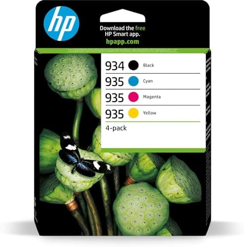 Image of HP 934/935 Black/Cyan/Magenta/Yellow Original Ink Cartridge Multipack (6ZC72AE) – Works with: OfficeJet Pro 6230, 6820, 6830 Printers