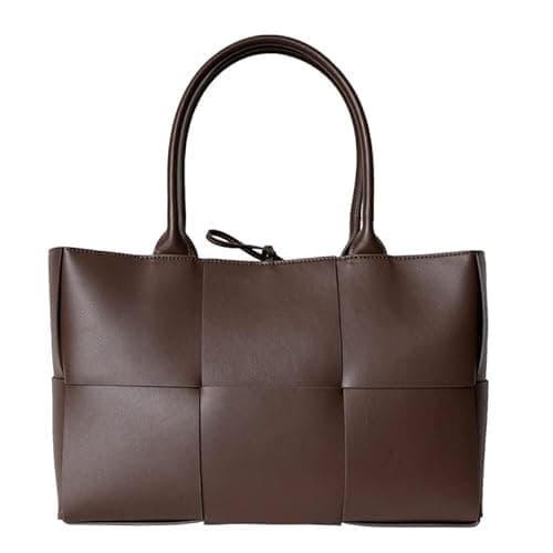 Image of YiLang Shoulder Bag Women Fashion Pu Woven Shoulder Bag Large Capacity Tote Bag-Black,39 * 14 * 26 Cm