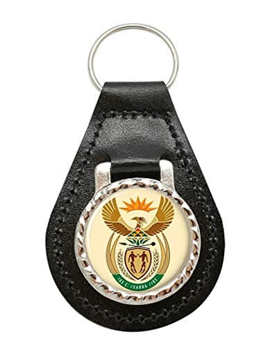 Image of Giftshop UK South African Crest Leather Key Fob