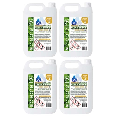 Image of Clearell 20L | Pack of 4 x 5L | CLEAN BURN Premium Paraffin Class 1 Grade | BS2869 C1