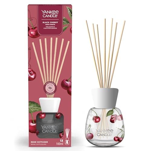 Image of Yankee Candle Signature Scented Reed Diffuser | Black Cherry Aroma Diffuser | up to 10 Weeks of Fragrance | 100 ml | Perfect Gifts for Women