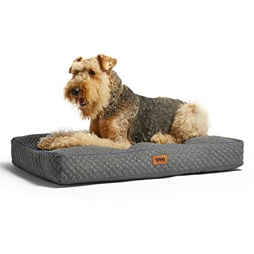 Image of Snug Extra Large Dog Bed - Super Soft and Comfortable Cat Dog Pet Bed Pillow Mattress with Non-Slip Base and Removable Cover - Machine Washable - Extra Large - 120cm x 80cm x 11cm, Grey