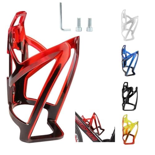 Image of Garegce Bike Water Bottle Cage, 1PCS Mountain Bicycle Water Bottle Holder with Screws,Universal Durable Non-Slip Cycling Drink Bottles Holder for Road Bike Kids Bikes Accessories-Red Black