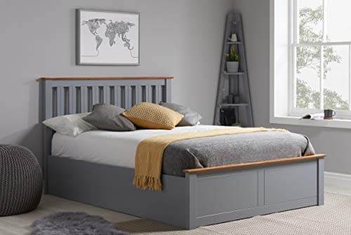 Image of Birlea Phoenix 4ft Small-Double Ottoman Bed, Stone Grey, oak