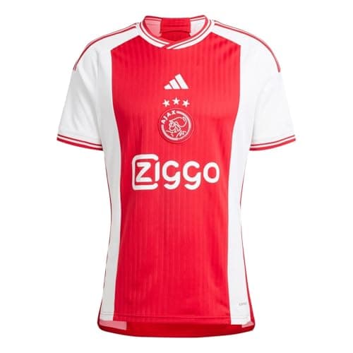 Image of Adidas Men's Home AJAX Amsterdam Short Sleeve Football Jersey, White/Bold Red, 2XL