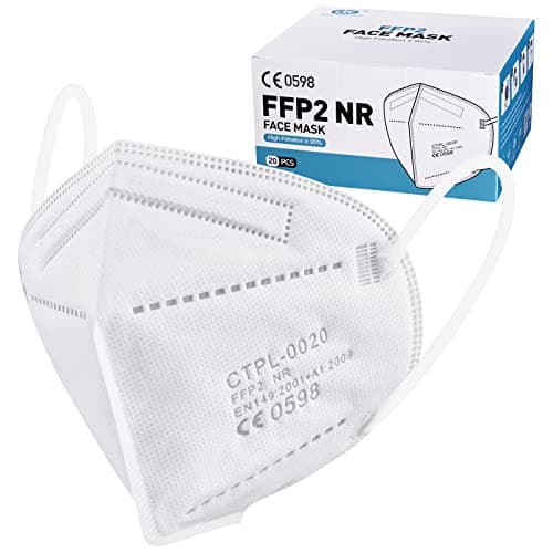 Image of Nufasion 20pack FFP2 Face Mask UK Certified KN95 Dust Masks Filtration Rate ≥95% 5-Layer Protective FFP2 Masks Individually Packaged High Filter Respirator Mask For Daily Prevention And Protection