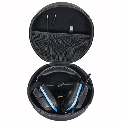 Image of YIIWAY Hard Travel Case Compatible with Trust Gaming GXT 322D Carus/GXT 418 Rayne/GXT 488 Forze/GXT 490 Fayzo/GXT 498 Forta Gaming Headset, Case Only - Black YC80050