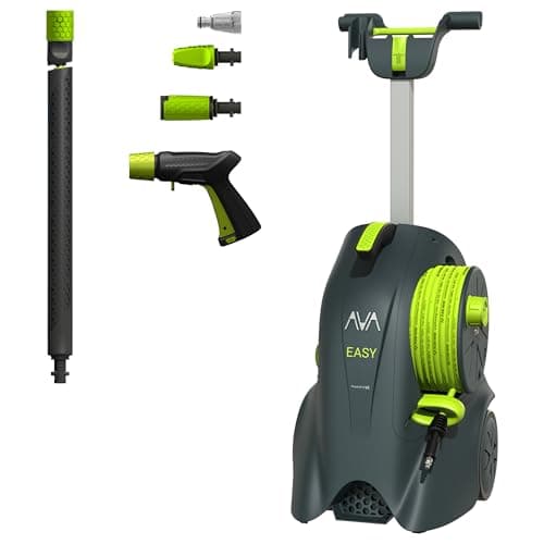 Image of AVA Easy P57 Pressure Washer M, 145 Bar (max), 500 l/h flow rate, 2100 W, incl12m Flexi Hose, Stubby Gun, Metal Zoom Lance and Nozzles, Jet Washer For Car Wash