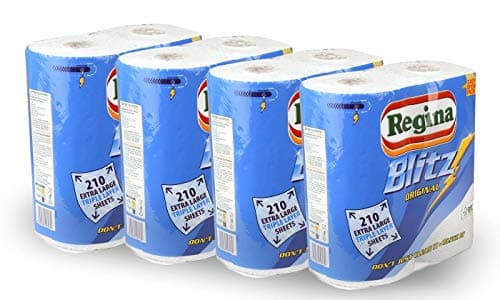 Image of 24 Rolls Of Regina Blitz 3ply Kitchen Roll Paper Towels - 70 sheets each roll.