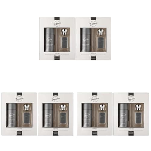 Image of Designer Fragrances Ventus Male Twin Gift Set - Includes 2 x 150ml Body Spray Deodorant Cans, 2 x 50 ml Men’s Eau De Parfum Aftershave Sprays - For Instant Freshness on The Go - Long Lasting Smells