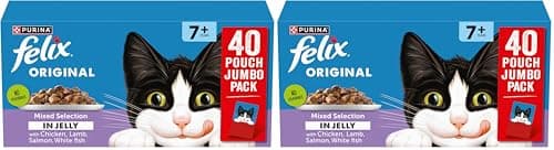 Image of FELIX Original Senior 7+ Mixed Selection in Jelly Wet Cat Food 40x85g (Pack of 2)