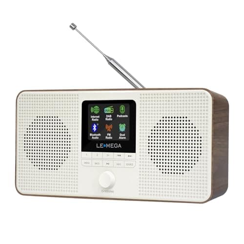 Image of LEMEGA IR4S Stereo WIFI Internet Radio,Portable DAB/DAB+/FM Digital Radio,Spotify Connect,Bluetooth Speaker,Dual Alarms Clock,60 Presets,Headphone-Output,Batteries or Mains Powered,Walnut