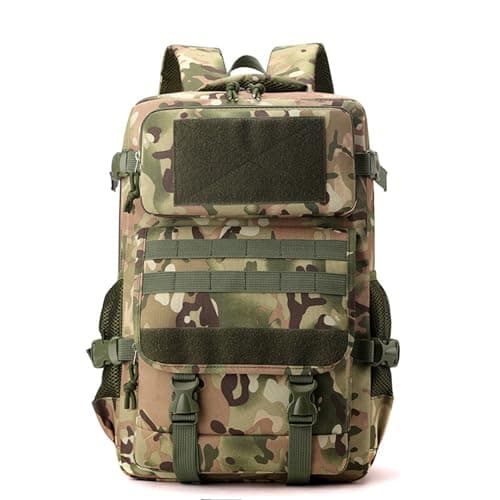 Image of Anynoch 30L Outdoor Tactical Backpack Mountaineering Camping Camouflage Rucksack Khaki Large Capacity Sports Backpack with Molle Webbing (camouflage)