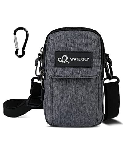 Image of Waterfly Small Shoulder Crossbody Bag: Multifunctional Handbag Mobile Phone Bag Mini Belt Bag Bumbag Fanny Waist Pack EDC Pouch with Adjustable Strap Carabiner for Men Women Ladies
