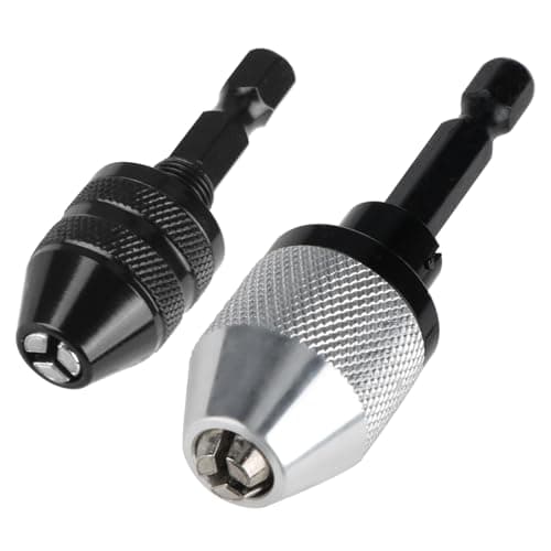 Image of 2 Pcs Keyless Drill Chuck Conversion Tool 0.3-3.6mm/0.3-6.5mm, 1/4 Inch Hex Shank Quick Change Converter Screwdriver for Micro Drill Bit, Pin Chuck