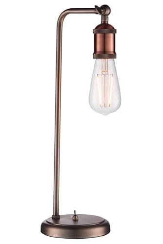 Image of National Lighting Maddox E27 Adjustable Large Table Lamp Pewter & Copper – Industrial Style Desk Lamp with On/Off Base Switch – Aged Metal Finish, LED Filament Compatible – 240V IP20 40W Max