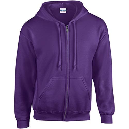 Image of GILDAN Heavy Blend Unisex Adult Full Zip Hooded Sweatshirt Top (XL) (Purple)