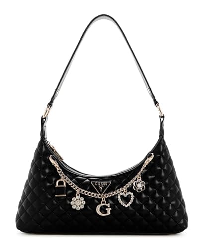 Image of GUESS Women's Everlee Top Zip Shoulder Bag, Black, One Size