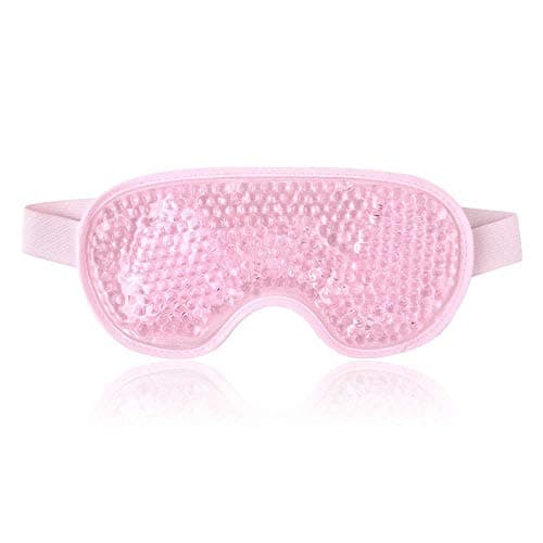 Image of County Aqua Peas Cooling Gel Eye Mask - Cool/Warm Therapy - Perfect For Insomnia, Puffy Eyes & Dark Circles (Pink)