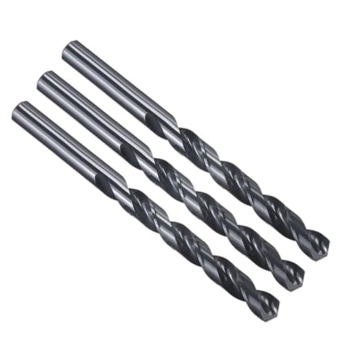 Image of PATIKIL 10.7mm Drill Bit 27/64", Jobber Straight Shank M2 High-Speed Steel 135° Nitriding Black for Stainless Steel Hard Metal - 3 Pack