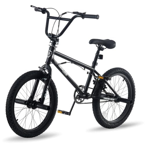 Image of TRIOBLADE 20 inch Freestyle BMX Bike 360 Degree & 2 Pegs Trick BMX Bicycle for Kids 9-13 Years Single Speed Kids Bicycle, Beginner Level to Advanced Riders Teen Adult Men Women (Black)
