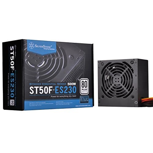 Image of SilverStone SST-ST50F-ES230 v 2.0 - Strider Essential Series, 500W 80 Plus 230V EU ATX PC Power Supply, Low Noise 120mm
