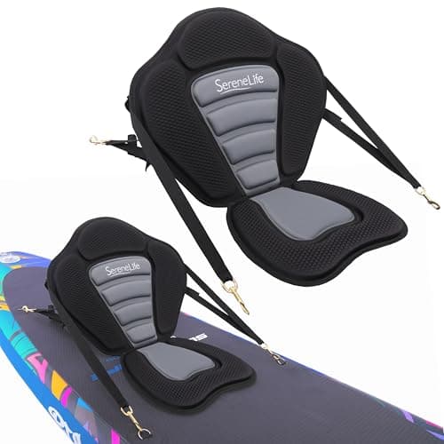 Image of SereneLife Paddleboard Seat - Detachable UniversaL BAdjustable Seat, with Straps and Hooks, Form-Fitting Design for All Body Sizes, Kayak Compatibility, Suitable for Rowing Boat and Fishing Boat