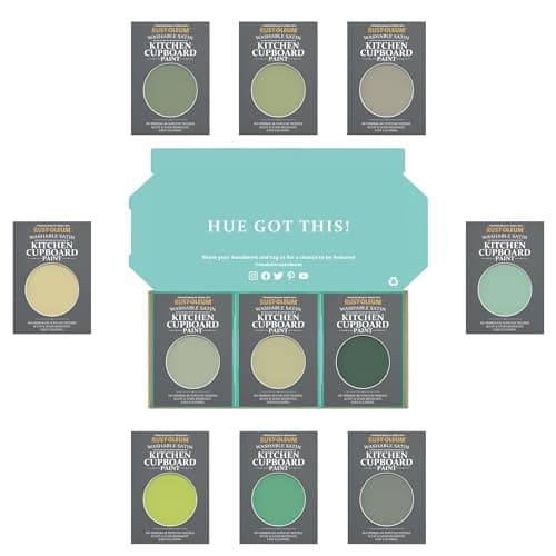 Image of Rust-Oleum Kitchen Cupboard Paint in Satin Finish – Rich Greens Tester Box