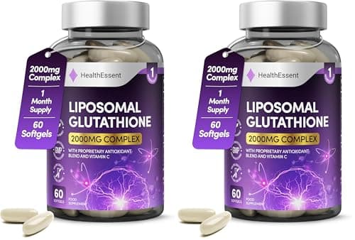 Image of Liposomal Glutathione, 2000mg Complex with Vitamin-C and Collagen Peptides, Liposomal Vitamin C, Glutathione Supplement, Superior Bioavailability 10X Absorption - 60 Softgels (Pack of 2)