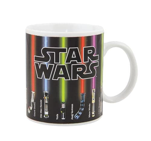 Image of Paladone Star Wars Lightsaber Heat Change Mug - Officially Licensed Disney Merchandise, Add Hot Drink to Reveal Lightsabers, Gift for Star Wars and Mandalorian Fans, 295ml (10 fl oz)
