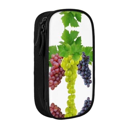 Image of ZANVPG Grape Pencase Large Capacity Double-Layer Pencil Case Zipper Stationery Bag