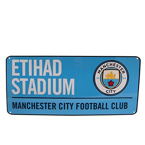Image of Manchester City F.C. Unisex Official Colour Street Sign, Multi-Colour, One Size UK