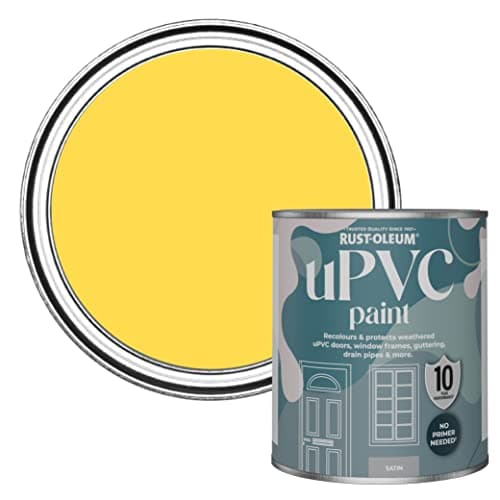 Image of Rust-Oleum Yellow uPVC Door and Window Paint In Satin Finish - Lemon Sorbet 750ml