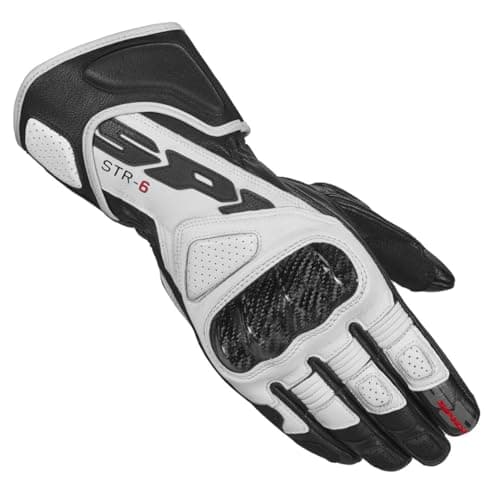 Image of SPIDI STR-6 Motorcycle Gloves (Black/White, L)