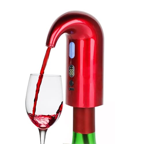 Image of Electric Wine Aerator Pourer, Portable Automatic One-Touch Decanter Dispenser Pump for Red and White Wine with Type C Rechargeable Battery