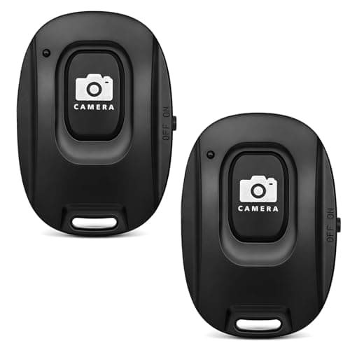 Image of 2 Pack Bluetooth Camera Remote Shutter Selfie Stick Shutter for iPhone and Android Smartphones Wireless Phone Remote Control Cameras Clicker Selfie Button Shutters for Photos and Videos, Bluetooth 5.2